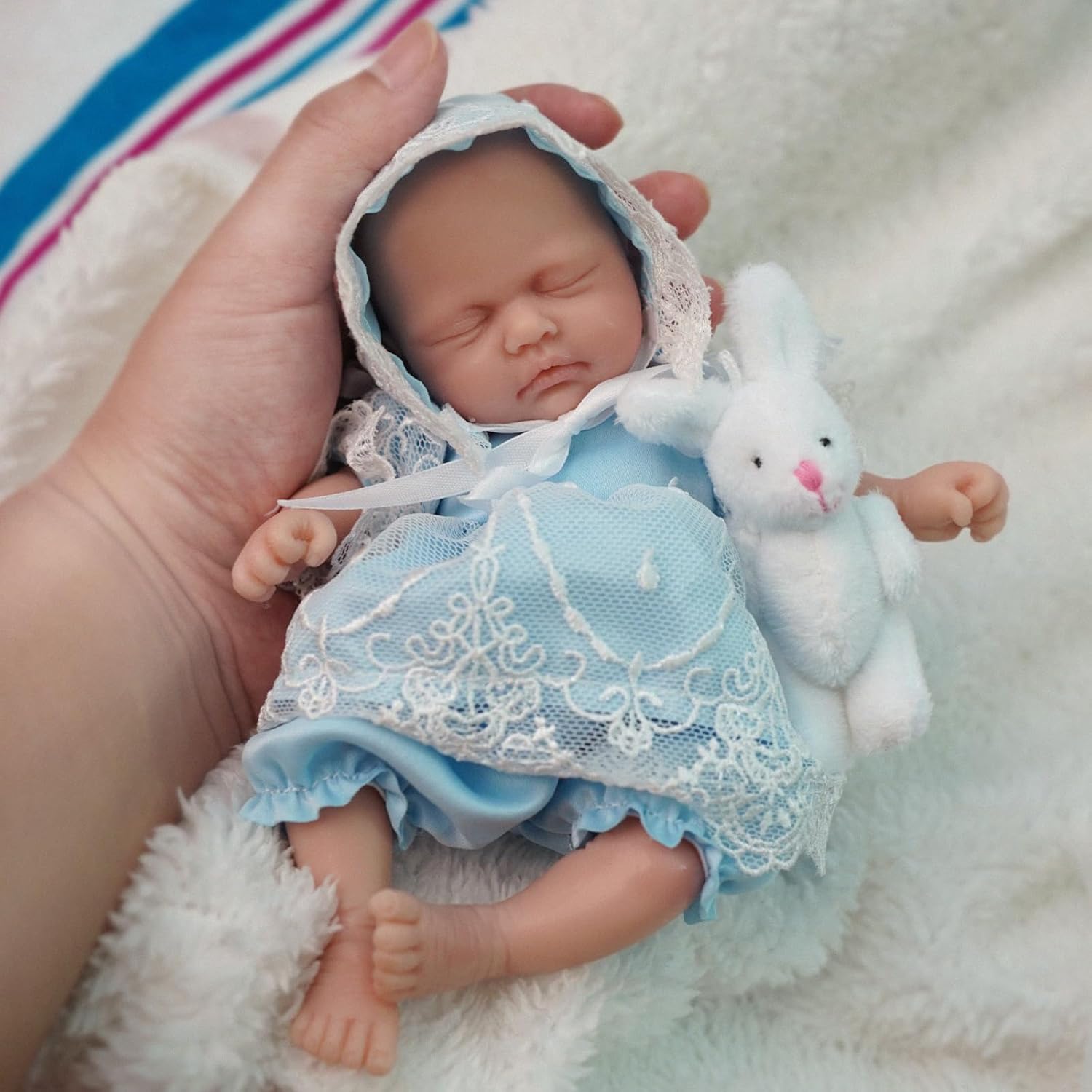 7 Inch Mini Silicone Baby Doll for Realistic Play and Care