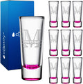 Personalized Pink Bottom Shot Glasses Set of 10 - Custom Engraved