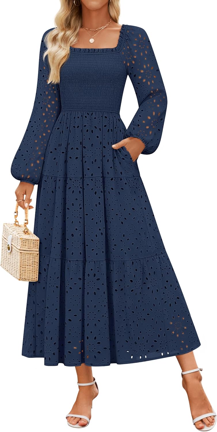 ZESICA Women's Fall Long Sleeve Maxi Dresses for Every Occasion