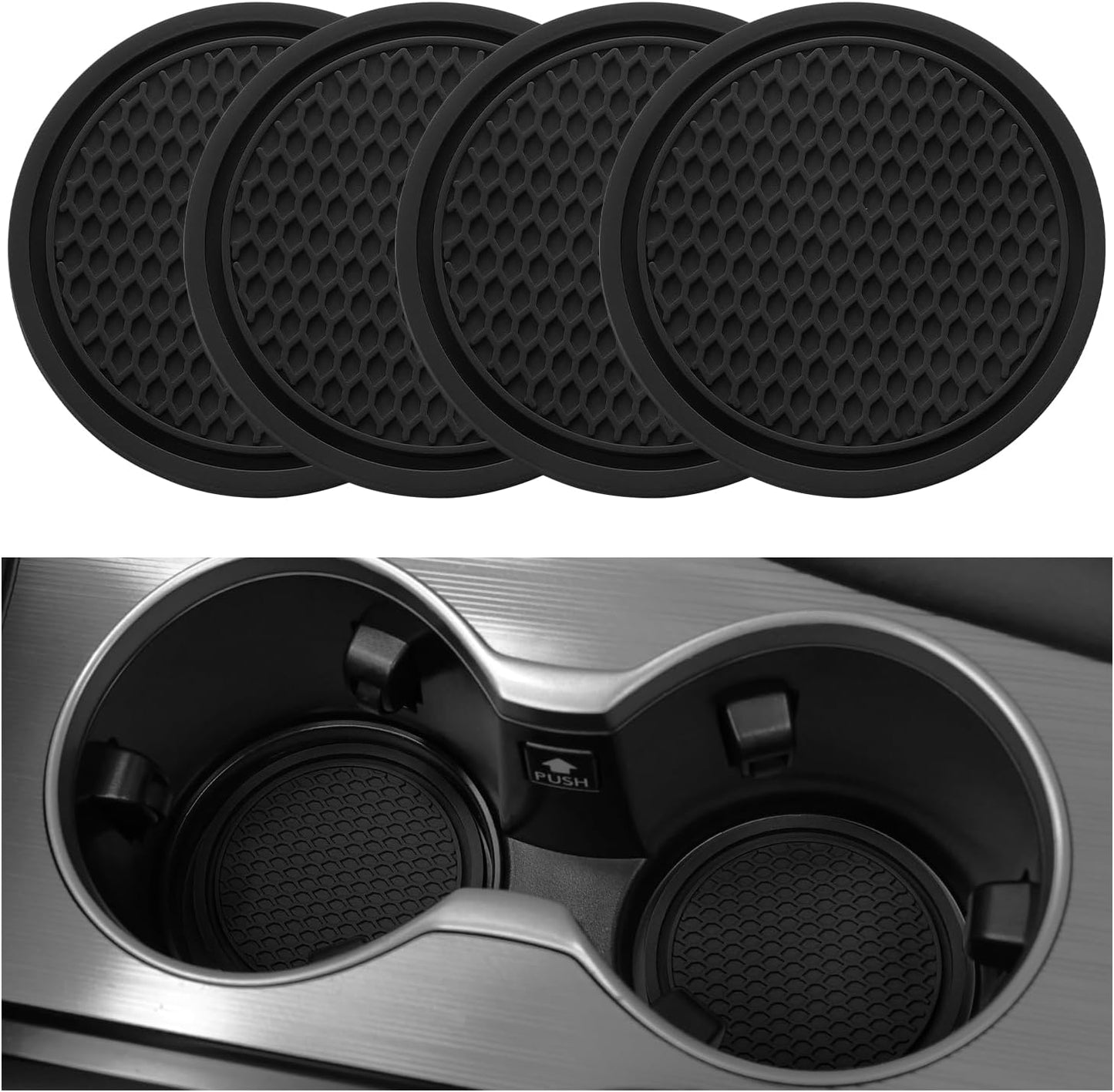 SINGARO Non-Slip Car Cup Coasters - Set of 4