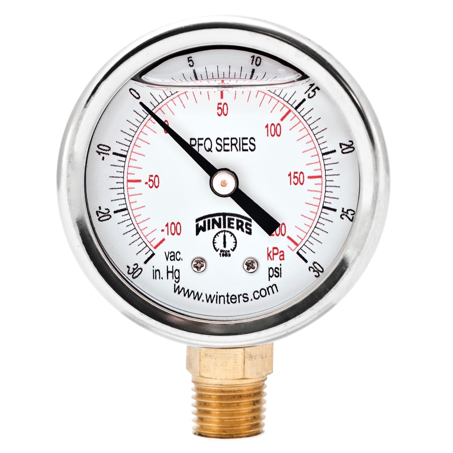 Industrial Pressure Gauge with Brass Internals and Dual Scale