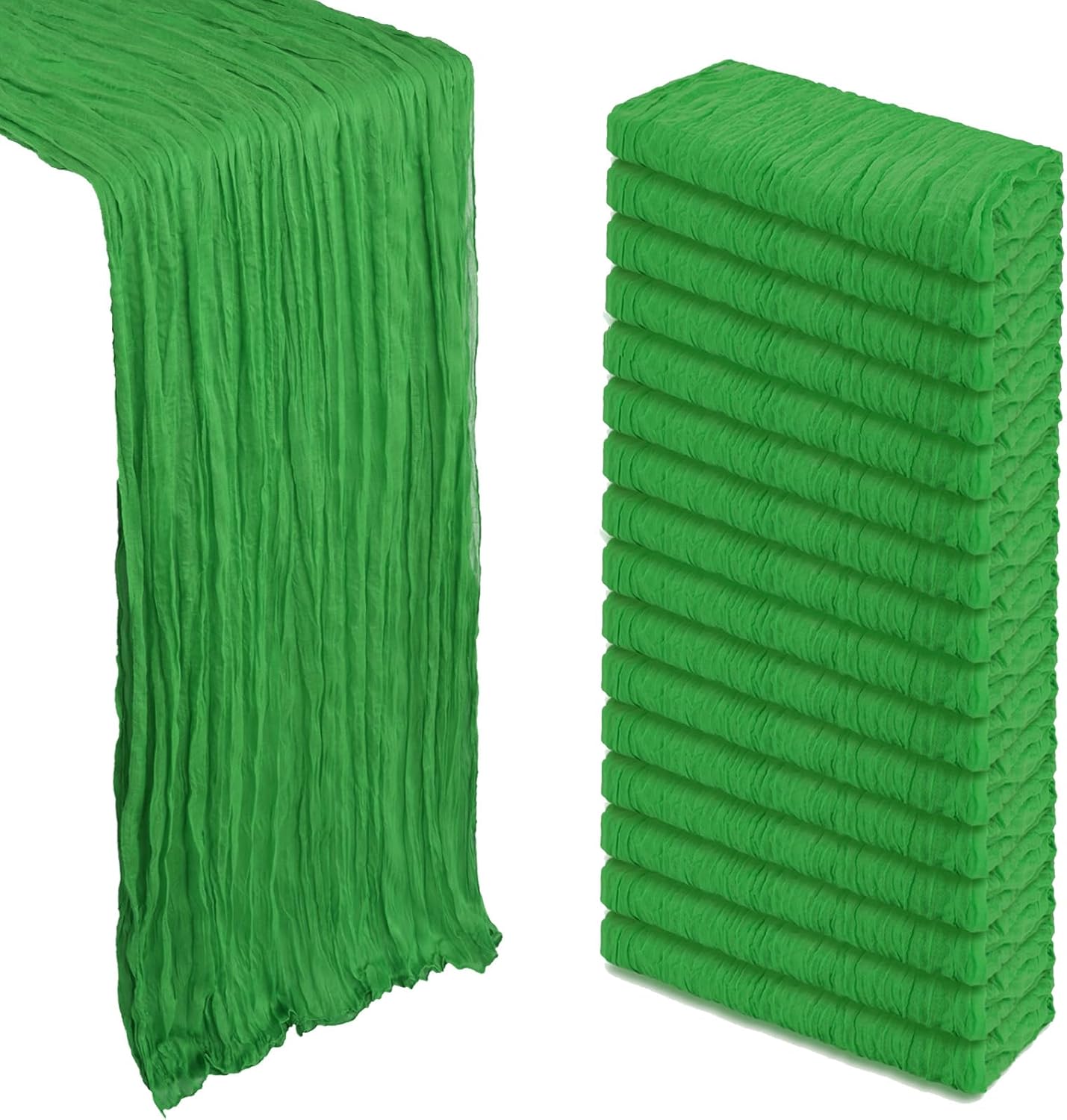 16 Pack Green Cheesecloth Table Runner for Elegant Decor