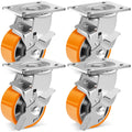 4-Inch Industrial Grade Casters Wheels Set of 4 - Heavy Duty 3200 lb