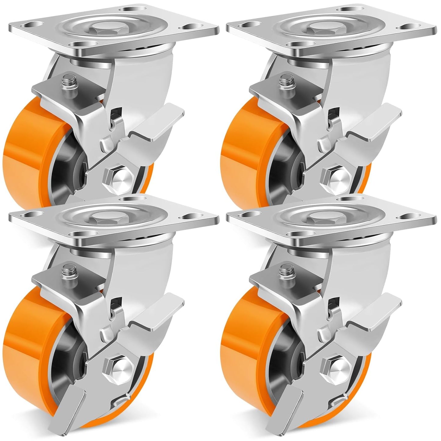 4-Inch Heavy Duty Industrial Casters Wheels for Easy Movement