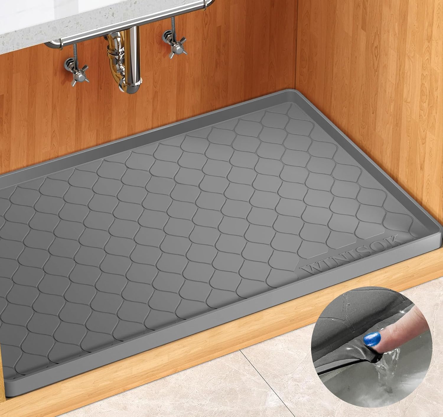 Silicone Under Sink Mat 31in x 22in for Ultimate Protection