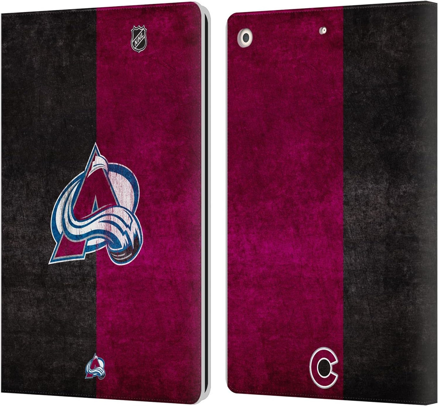 NHL Half Distressed Colorado Avalanche Leather Wallet Case for iPad