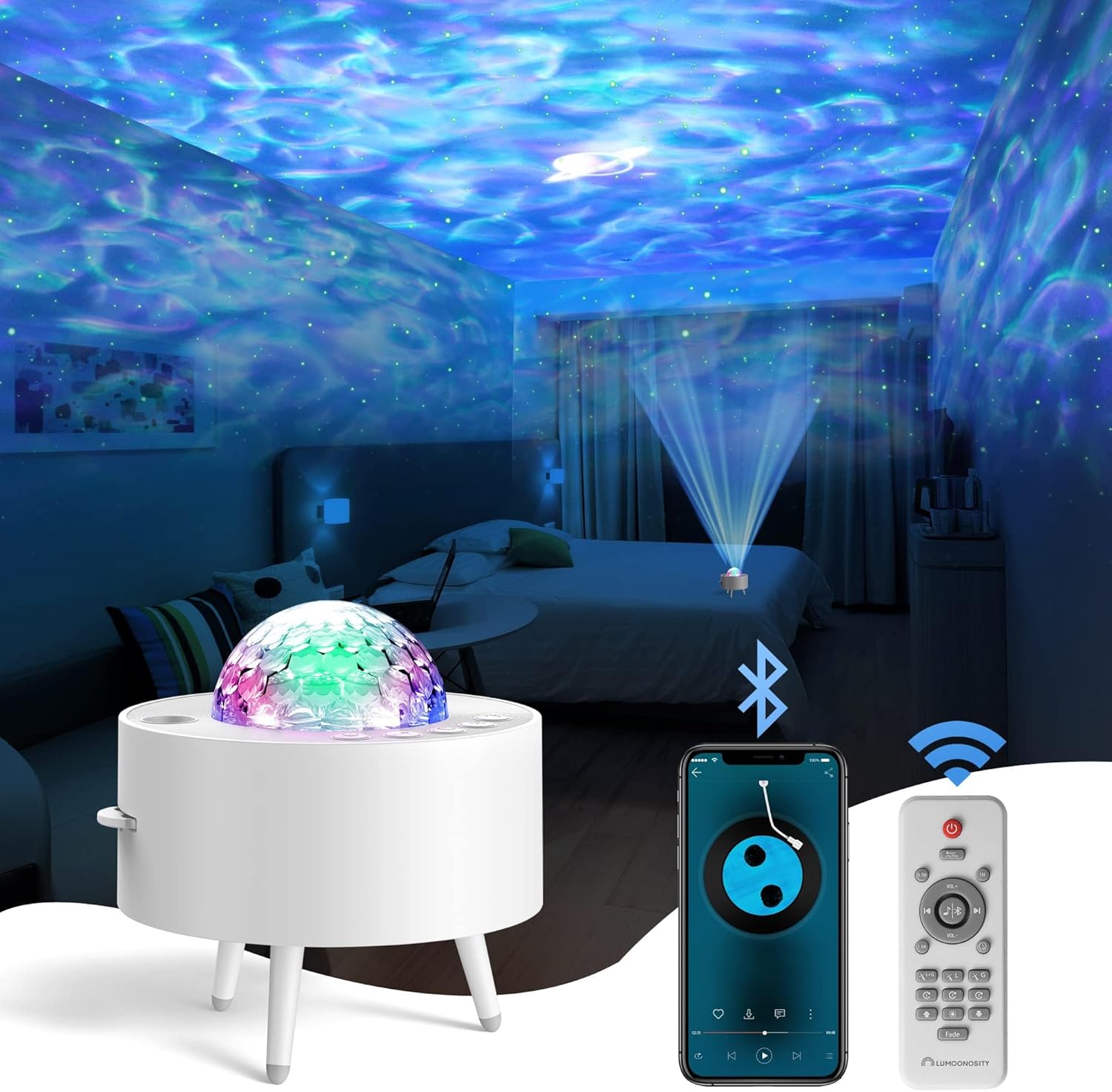 Ocean Wave Projector - Relaxing Galaxy Night Light