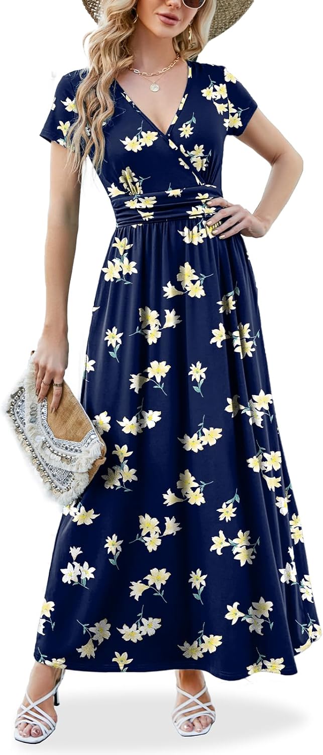 Elegant ANRILITA Maxi Dress with Pockets for Women Summer Style