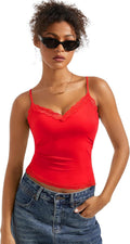 SUUKSESS Padded Lace V Neck Tank Top - Double Lined Comfort Women's