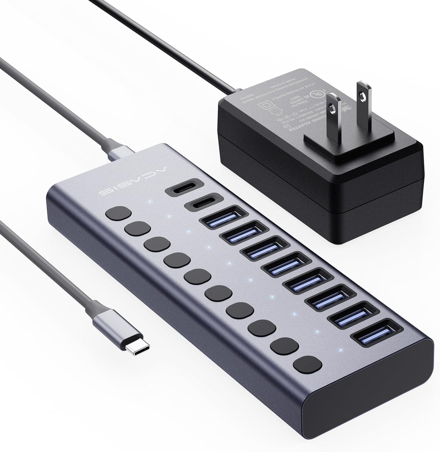 ACASIS 10 Ports USB C 3.2 Hub for Fast Data Transfer and Power