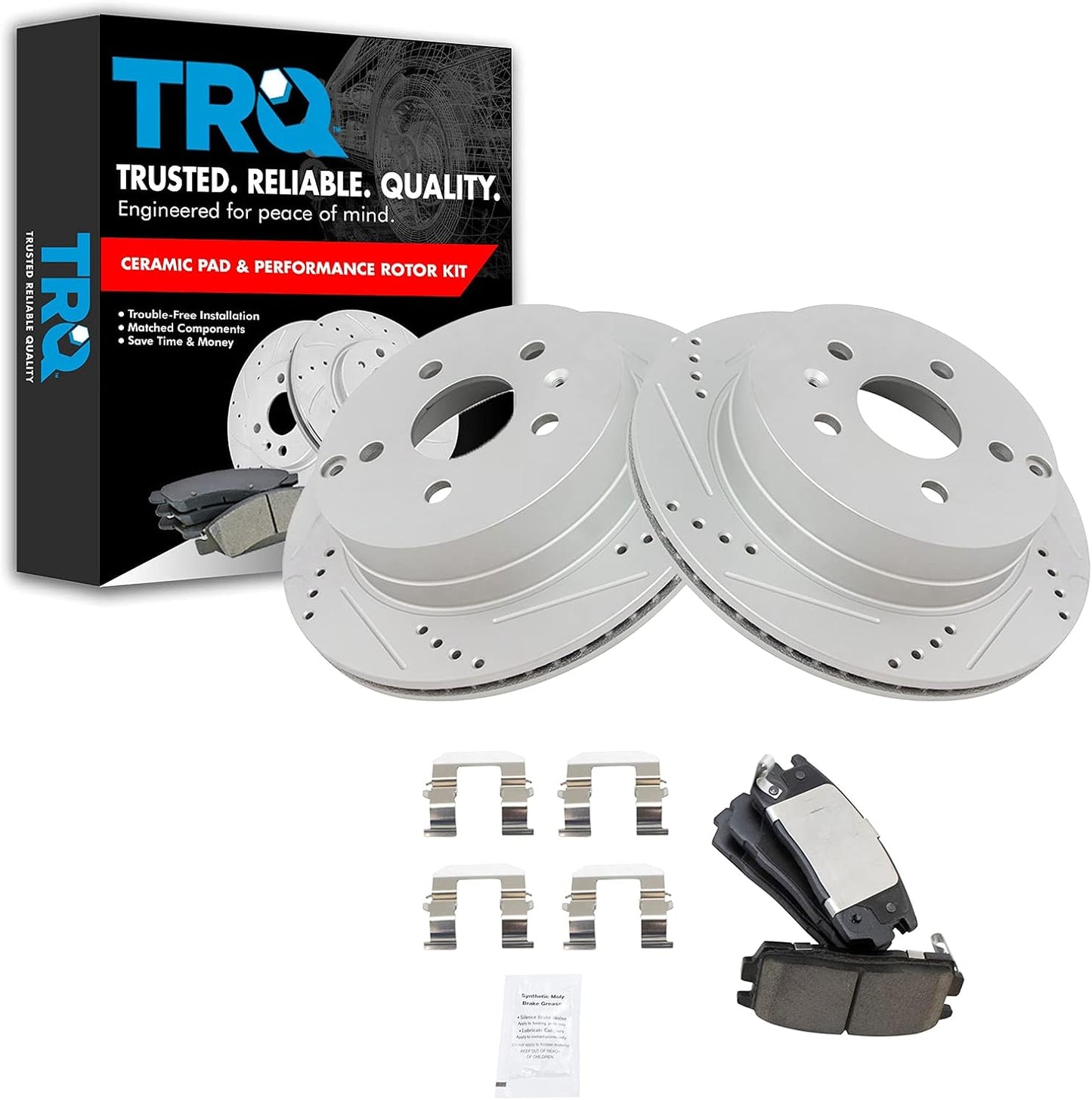 TRQ Rear Performance Brake Pad & Rotor Kit for Chevrolet Equinox
