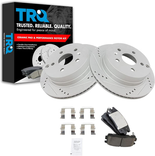 TRQ Rear Performance Brake Pad & Rotor Kit for Chevrolet Equinox