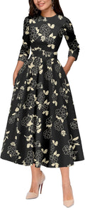 Simple Flavor Womens Vintage Dress Sleeveless O-Neck Party Cocktail