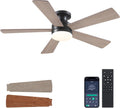 Flush Mount Ceiling Fan with Lights 46in - Low Profile Modern Fan