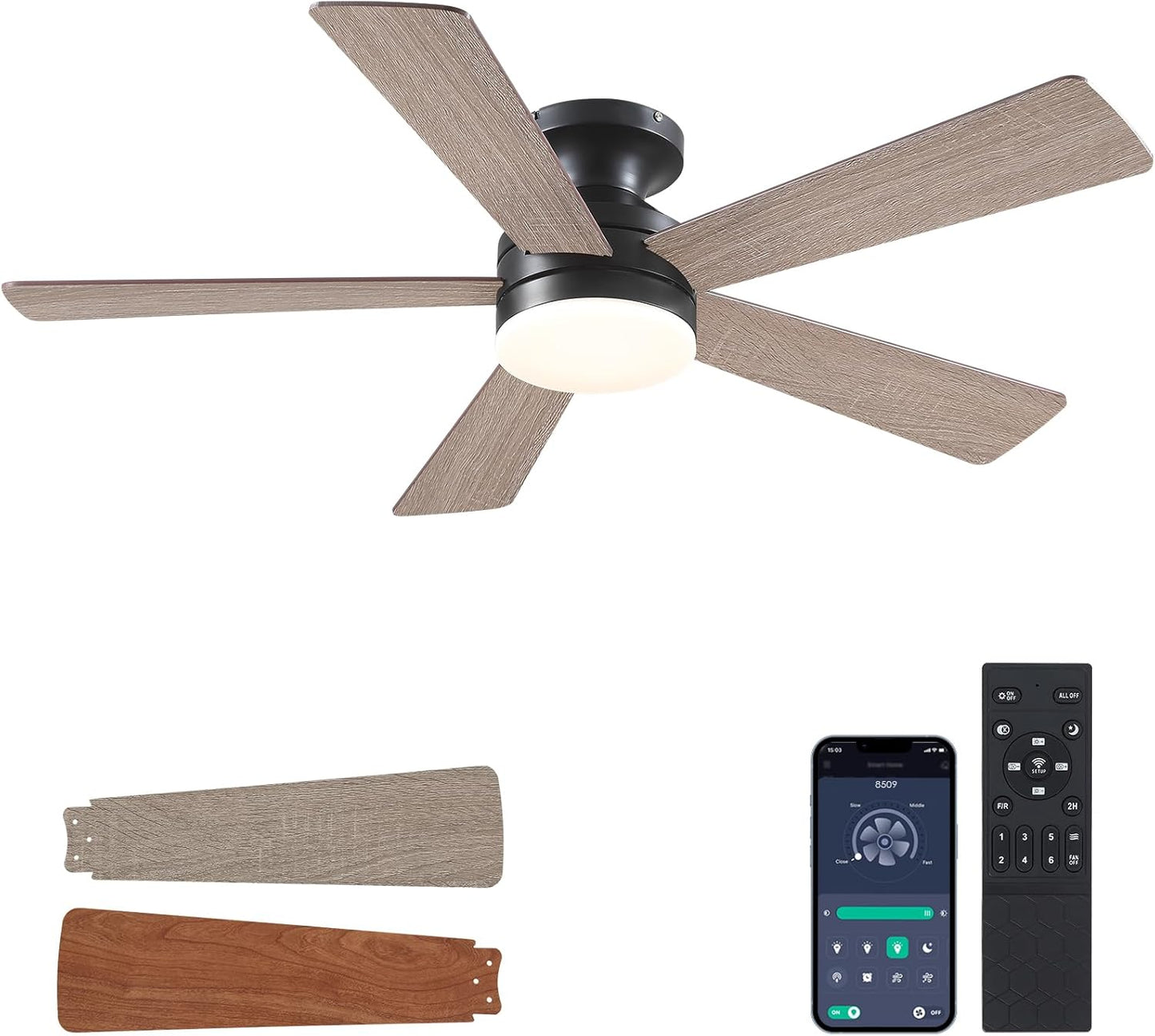Modern Flush Mount Ceiling Fan with Lights for Any Room