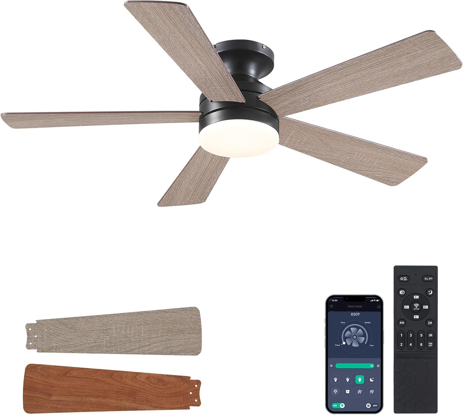 Modern Flush Mount Ceiling Fan with Lights for Any Room
