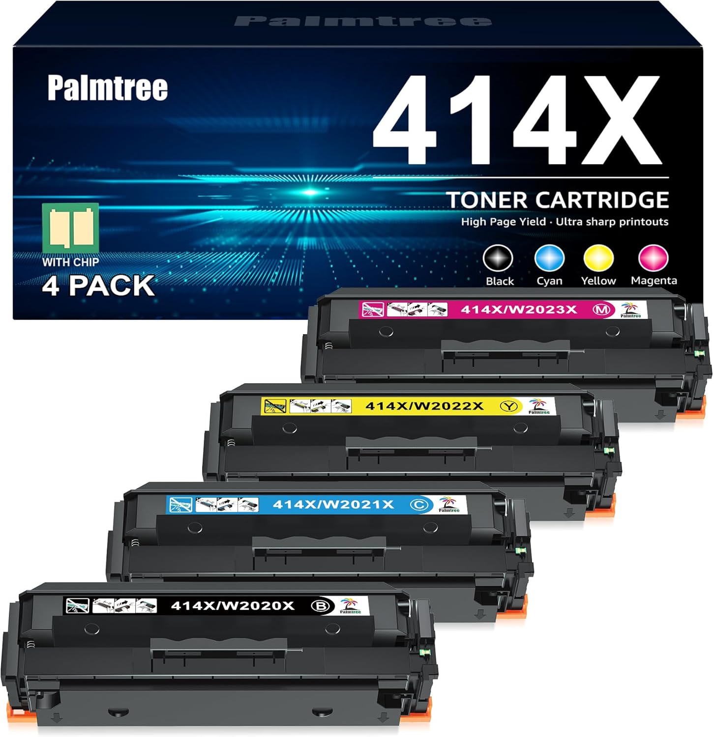 Palmtree Compatible Toner Cartridge Replacement for HP 414X 414A