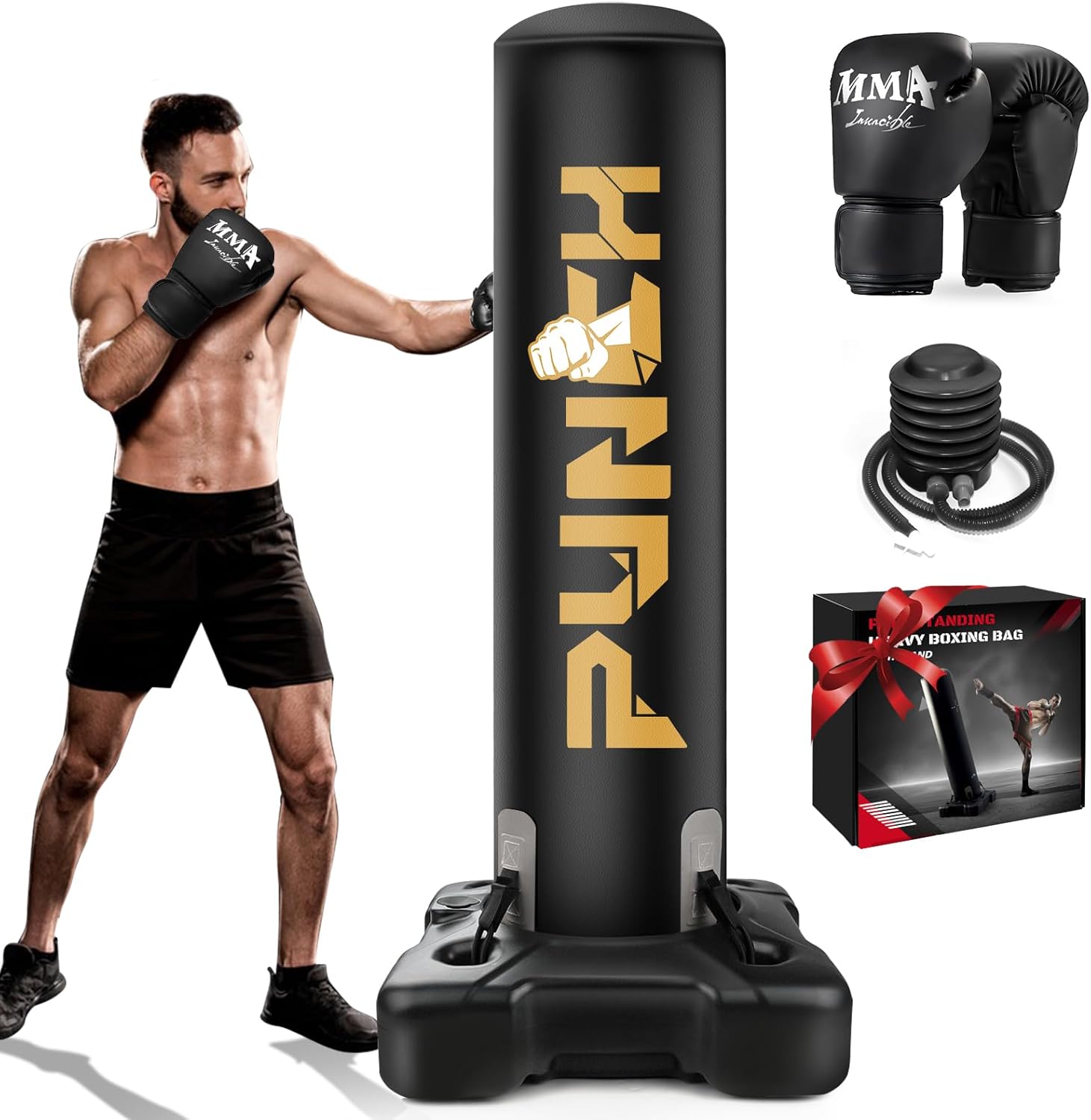 Heavy Boxing Bag with Stand for Home Gym Training Equipment