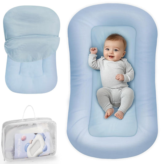 Baby Lounger for Newborns - Soft Cotton Infant Nest for Comfort