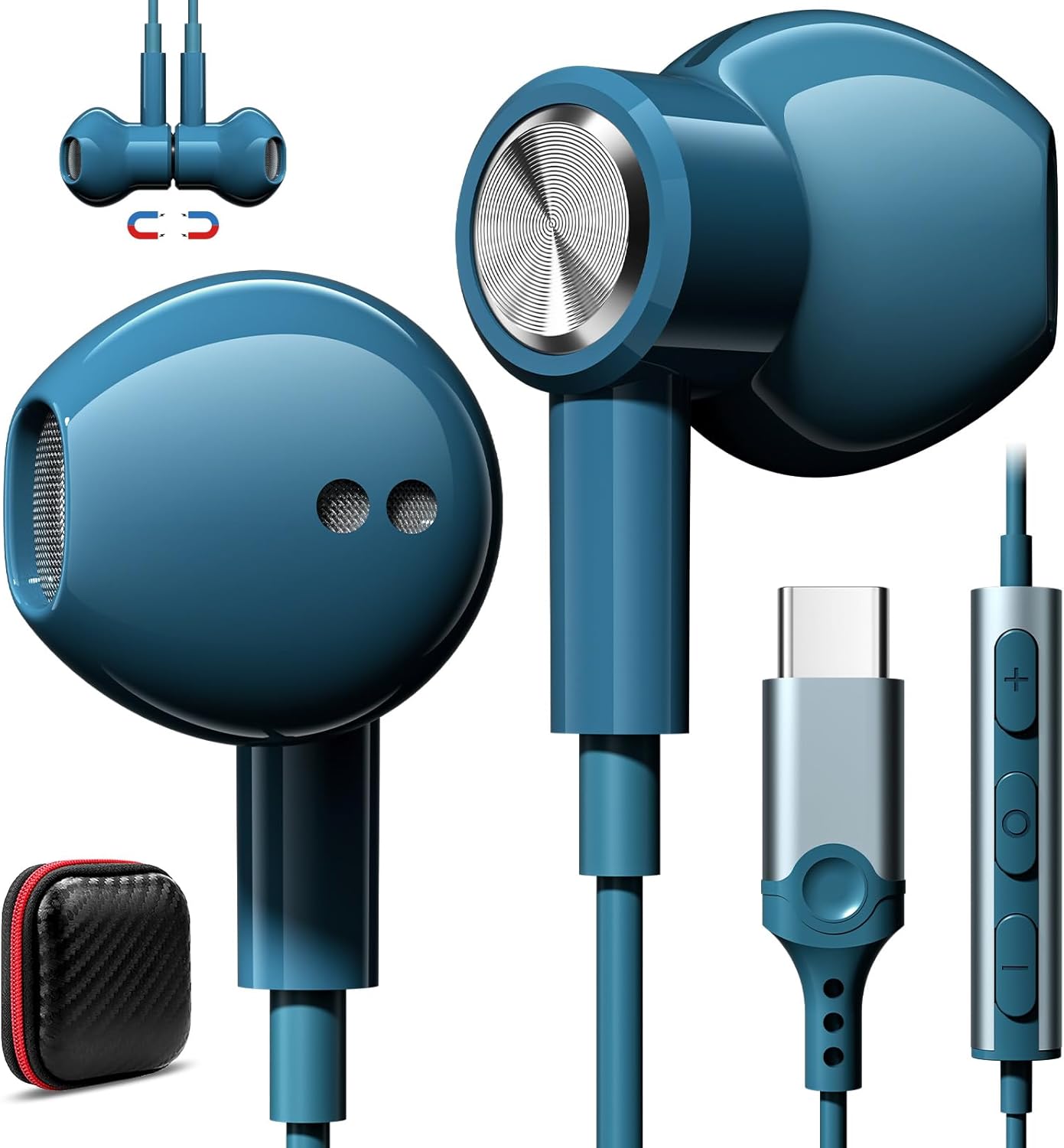 HiFi Magnetic USB C Headphones for iPhone & Samsung