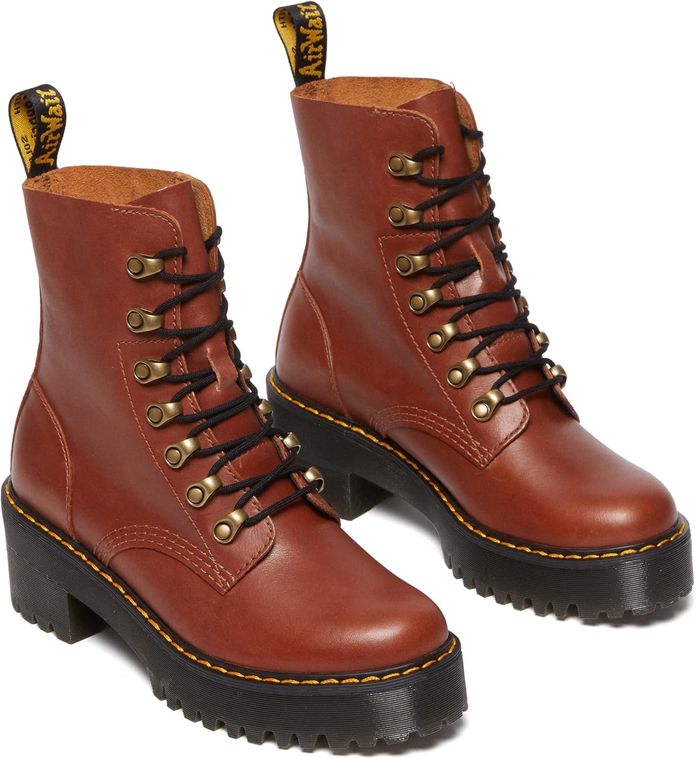 Dr. Martens Women's Leona Leather Heeled Boot for Fashion Lovers