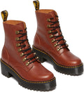 Dr. Martens Leona Leather Heeled Boot - Chunky Feminine Ankle Boot