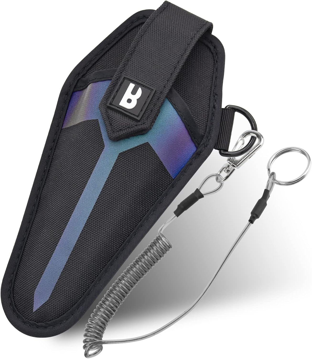 Booms Fishing Pliers Sheath with Coiled Lanyard - Securely Holds 4.9 to 8.0 Tools