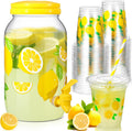 Umigy 1 Gallon Lemon Plastic Drink Dispenser for Parties