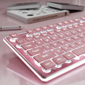 EWEADN GX710S Backlit Wired USB Keyboard - Pink Quiet Pudding Keys