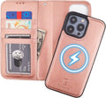 iPhone 15 Pro Max Wallet Case - Detachable MagSafe Leather Folio