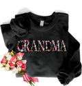 Embroidery Floral Grandma Sweatshirt - Soft Gift for Grandkids to Give