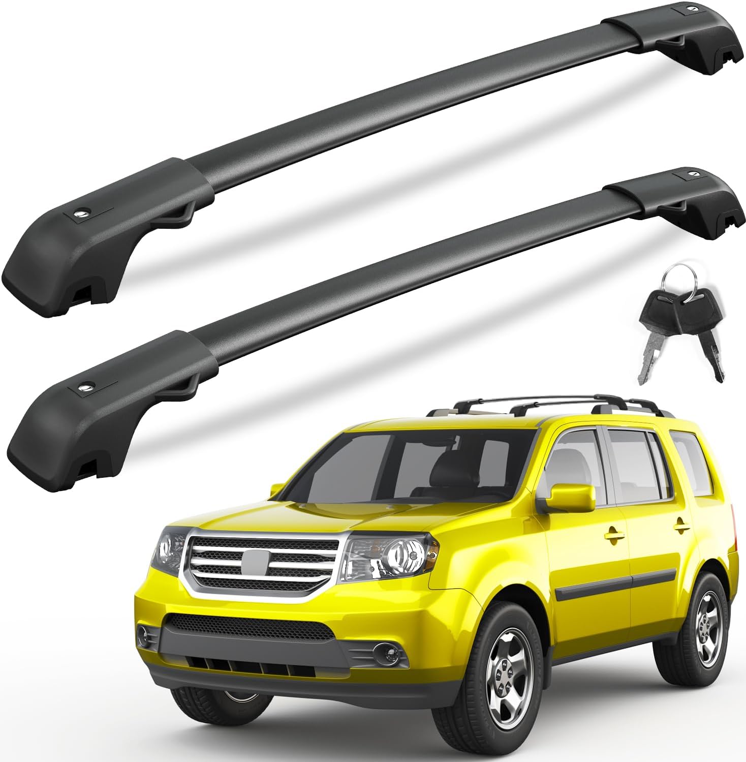 KINGGERI Lockable Roof Rack Cross Bars for Honda Pilot 2009-2015