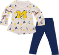 Wes and Willy Little Girls College Team All Over Logo Outfit