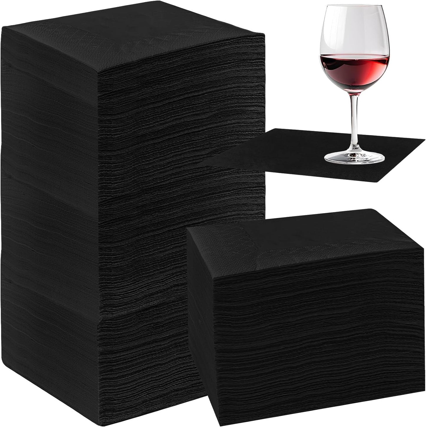 Premium Henoyso 2 Ply Black Napkins - 1000 Pack!