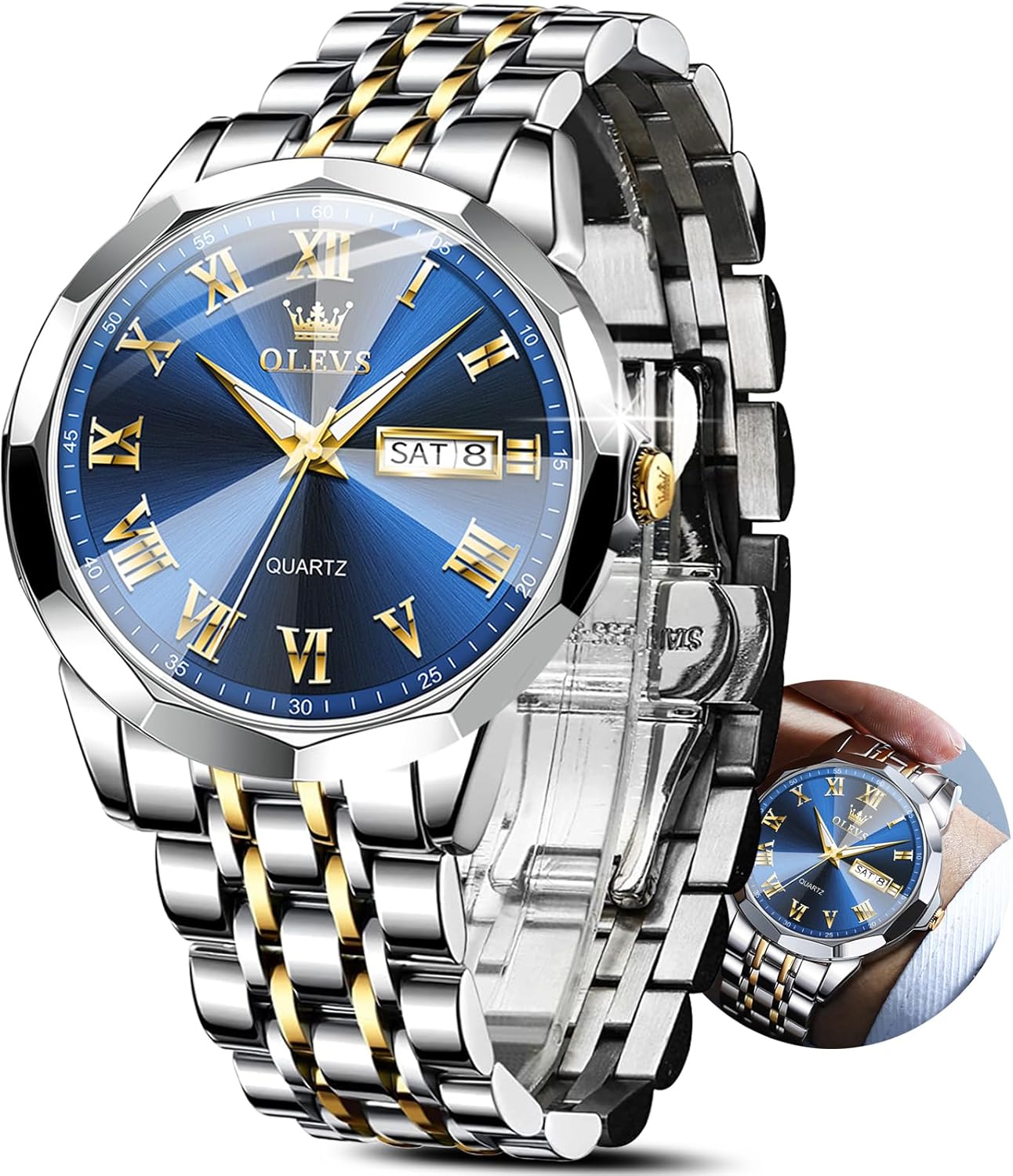 OLEVS Classic Men Watches with Date and Luminous Features
