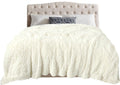 Extra Soft Fuzzy Faux Fur Blanket Queen 78 x 90 - Reversible Cozy