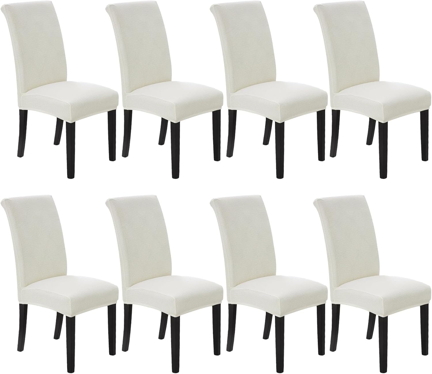 Howhic Stretch Chair Covers for Dining Room Set of 8, Ivory