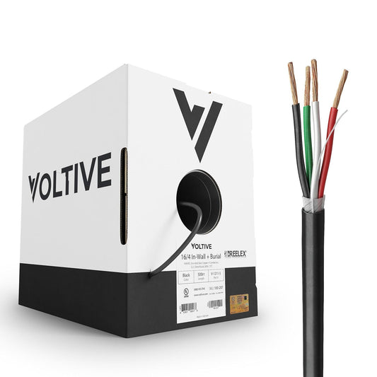 Voltive 16/4 Speaker Wire - 16 AWG Oxygen-Free Copper Cable