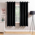 Black Velvet Curtains 63 in Darkening Blackout Panels - Elegant Light