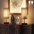 Table Lamp for Bedroom with USB C+A Ports - Dimmable Bedside Set