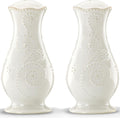Lenox French Perle White Tall Salt and Pepper Set - Classic Stoneware