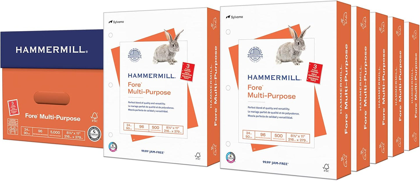 Hammermill Fore Multipurpose 24 lb Copy Paper - 10 Reams