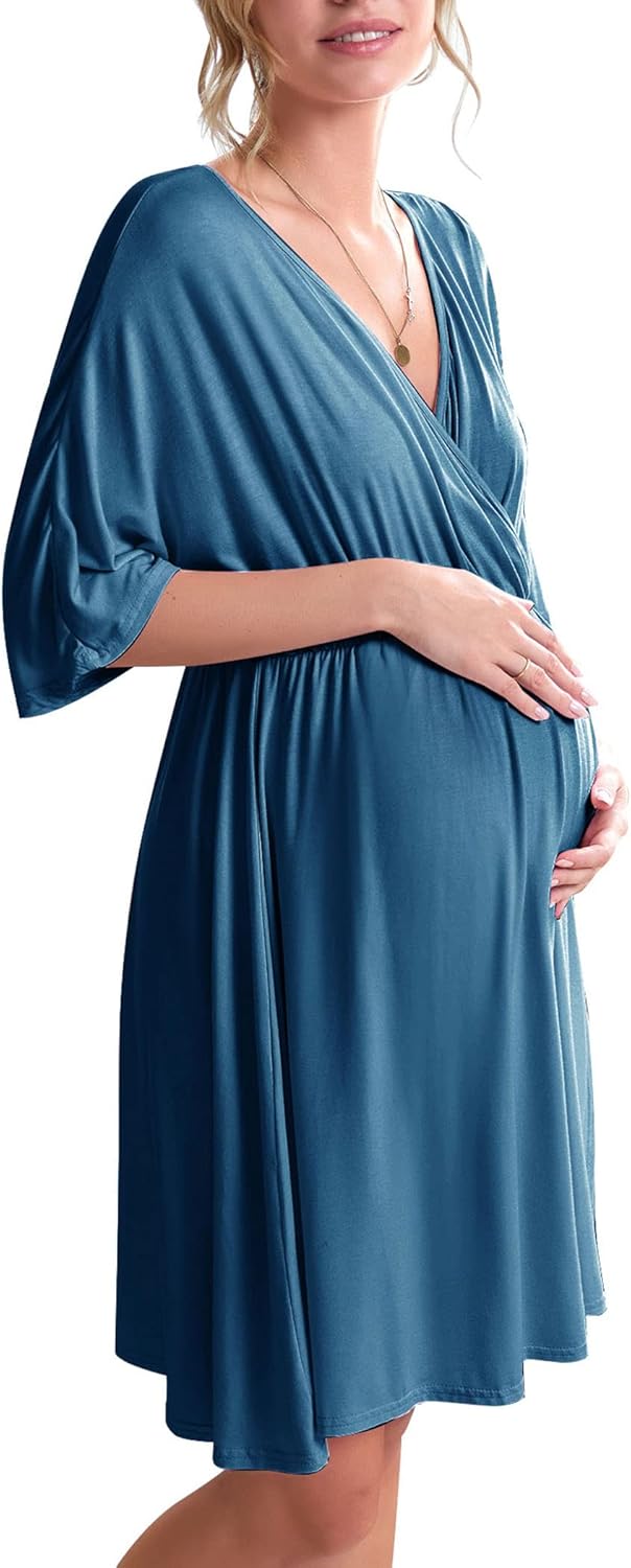Ekouaer 3 in 1 Labor Delivery Hospital Gown for Moms
