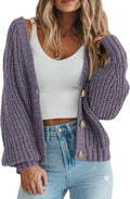 PRETTYGARDEN Chunky Knit Open Front Cardigan - Cozy Oversized Fit