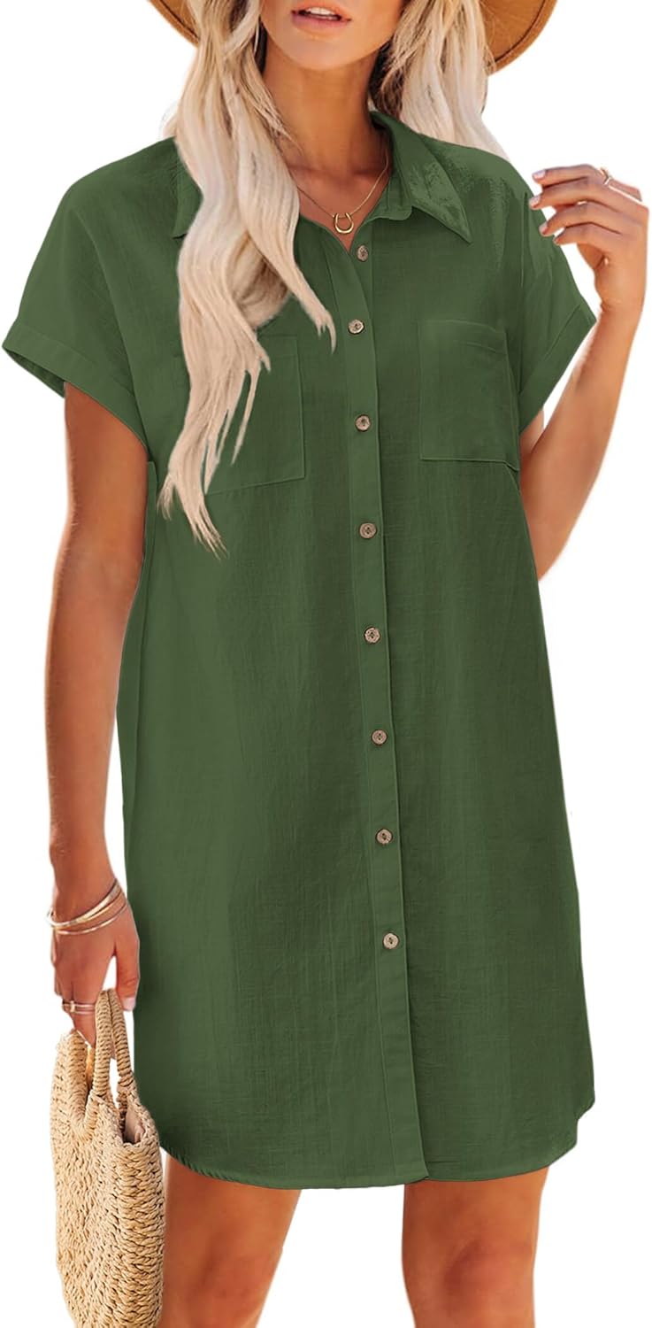 Zeagoo Women's Summer Dress 2025: Casual Flowy V Neck Mini