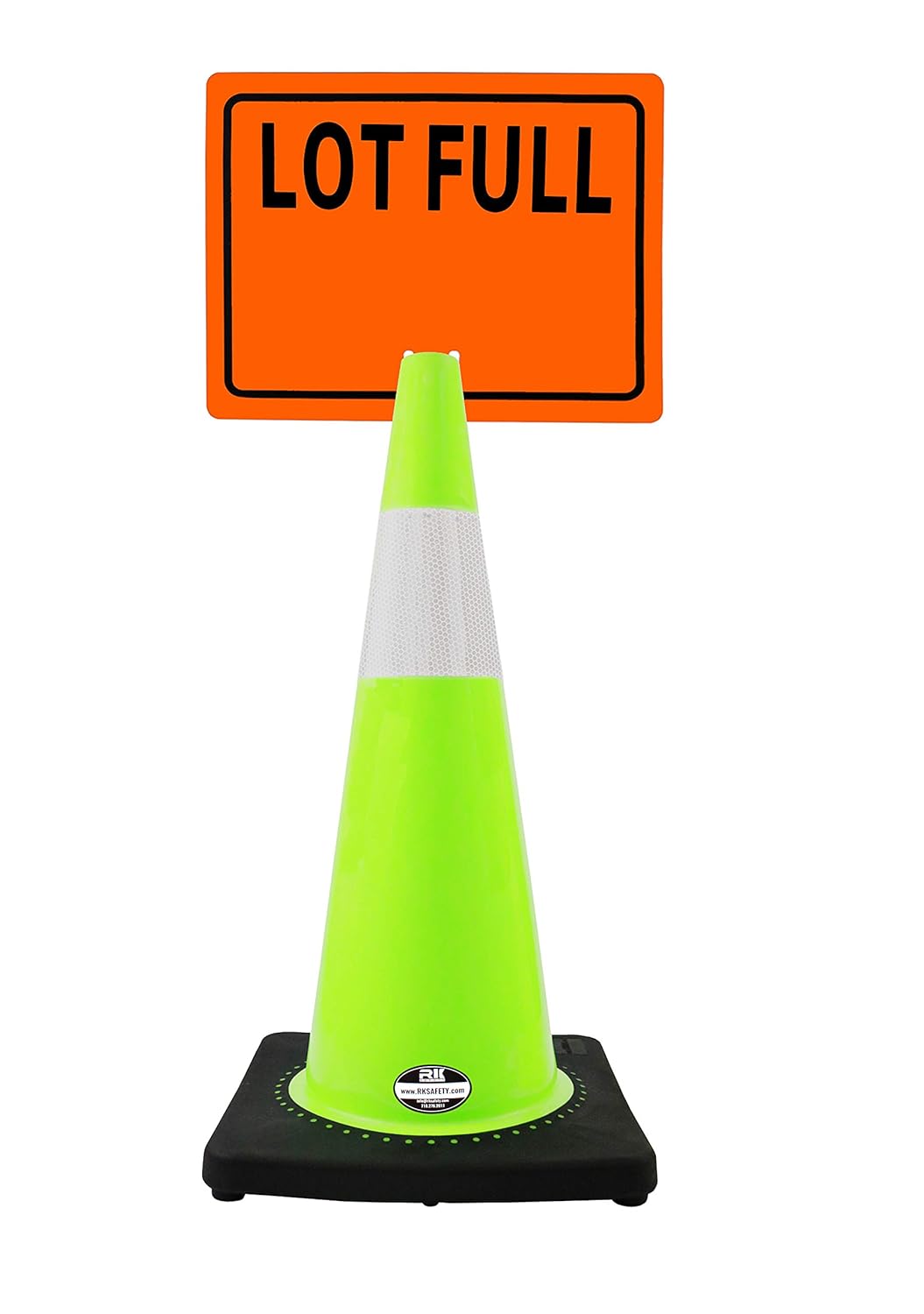 RK-Safety 28 in Lime Cone with Reflective Tape and Sign Set