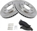 TRQ Brake Pad & Rotor Kit Semi-Metallic Front - Direct Fit Replacement