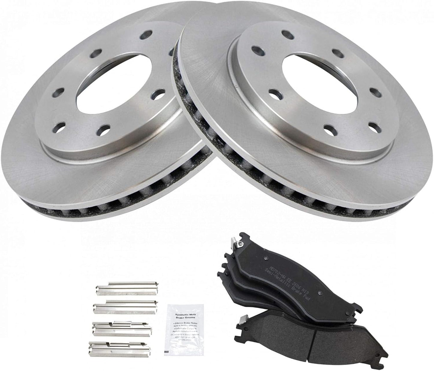 TRQ Brake Pad & Rotor Kit Semi-Metallic for Ford F-150 & F-250
