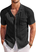 COOFANDY Men's Knit Button Down Short Sleeve Polo Shirt - Breathable