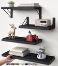 Wall Mounted Floating Shelves Set of 4 - Space-Saving Rustic Display